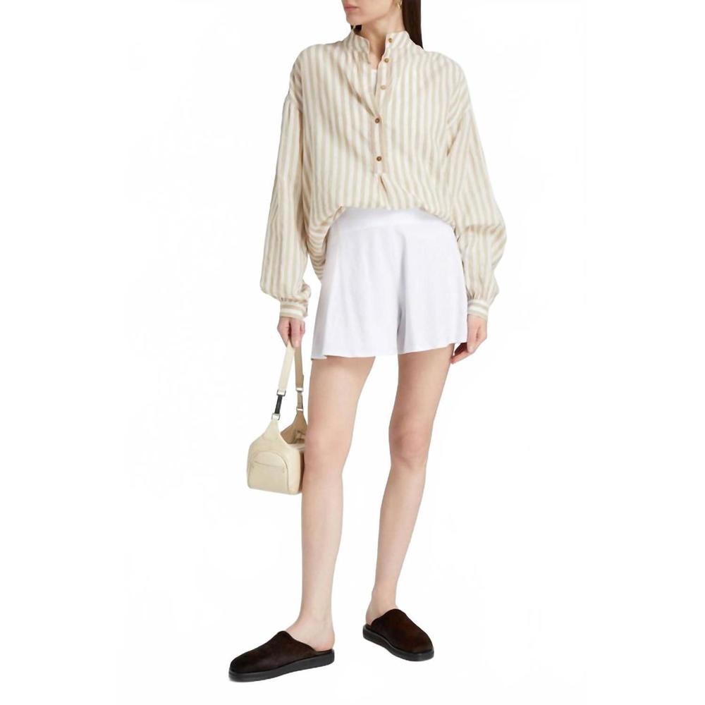 NEW VINCE linen-blend shorts in white